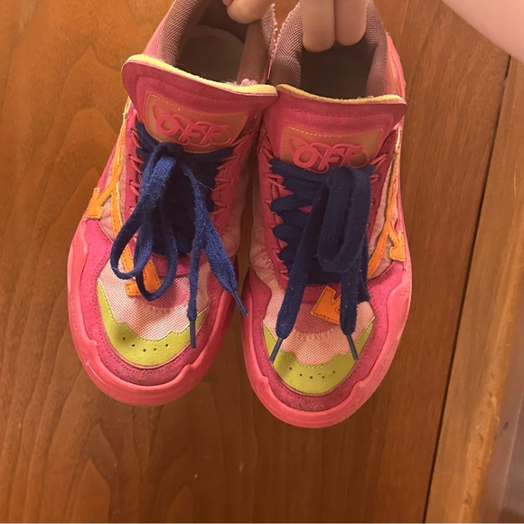 Off-White Pink and Orange Athletic Shoes - Picture 2 of 5